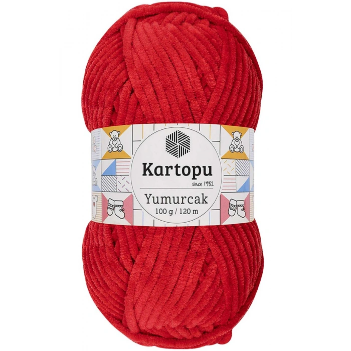 1 Adet Yumurcak Kadife El Örgü İpi Açık Kırmızı K165