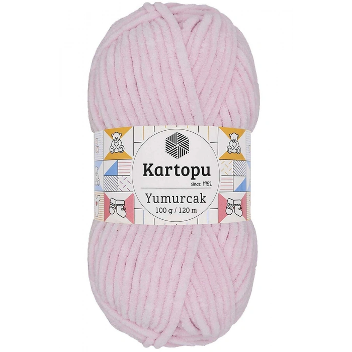 1 Adet Yumurcak Kadife El Örgü İpi Toz Pembe K1562