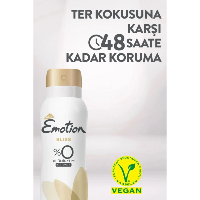 2 Adet Emotion Bliss Kadın Vegan Deodorant 150 Ml Hızlı Kurur , Leke Bırakmaz