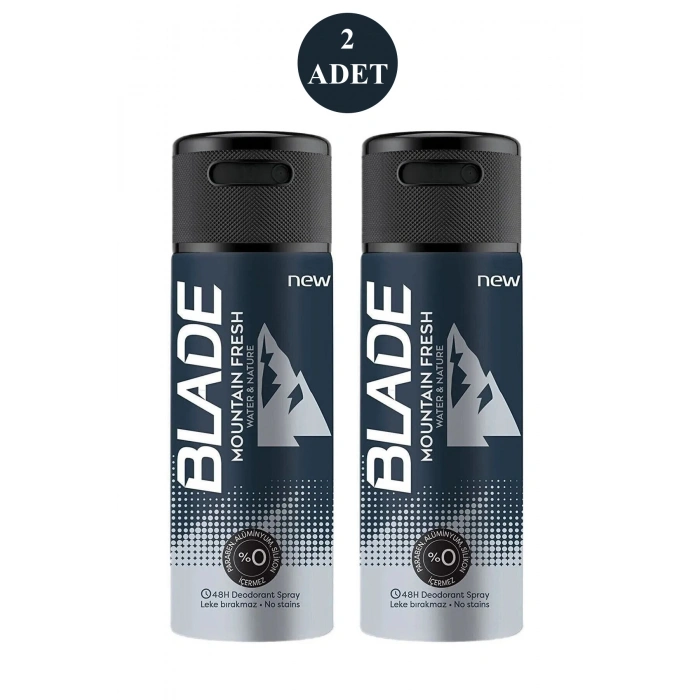 2 Adet Mountain Fresh Erkek Deodorant 150ml Leke Bırakmaz