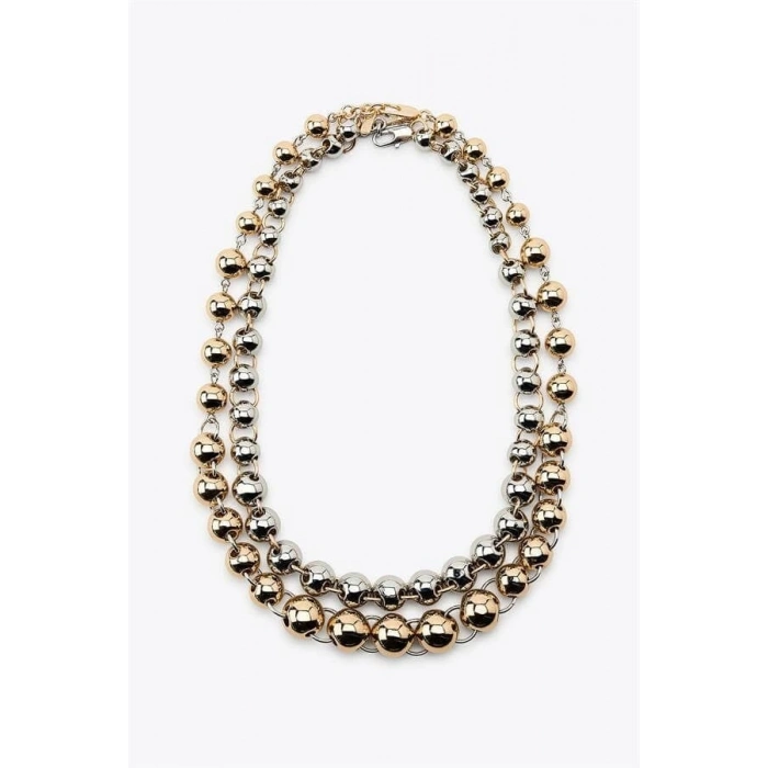 2li Kombine Toplu Zincir Kolye - ÇOK RENKLİ