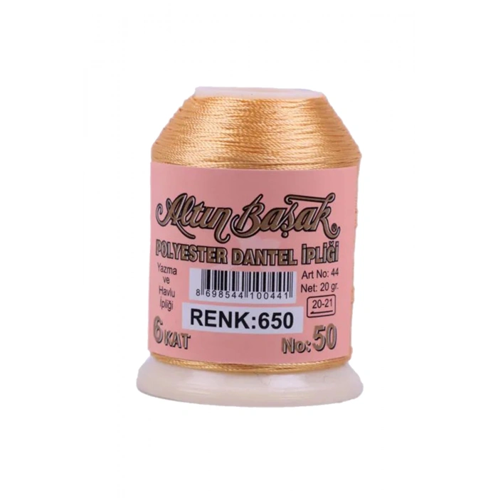 3 Adet Altınbaşak Oya ve Dantel İpi 20 gr - Royaleks - No: 650