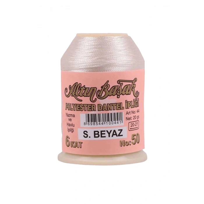 3 Adet Altınbaşak Oya ve Dantel İpi 20 gr - Royaleks - No: Ş.BEYAZ
