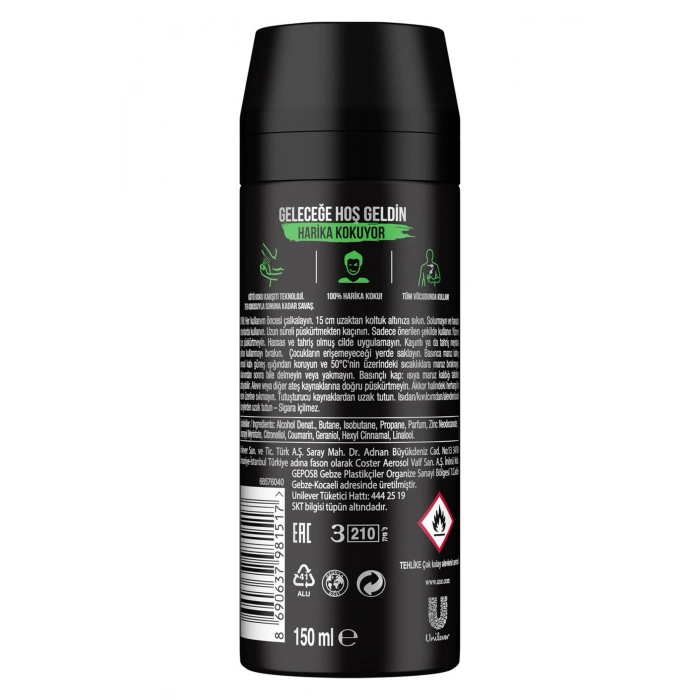 3 Adet Axe Africa Erkek Deodorant Sprey 150 ml