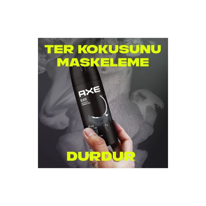 3 Adet Axe Erkek Deodorant & Bodyspray Black 48 Saat Etkileyici Koku Vücut Spreyi 150 ml