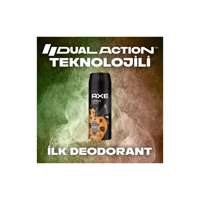 3 Adet Axe Erkek Sprey Deodorant Leather & Cookies 48 Saat Etkileyeci Koku 150 ml