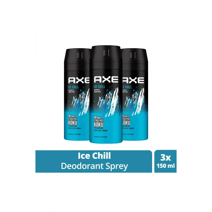 3 Adet Axe Ice Chill Erkek Deodorant Sprey 150 ml