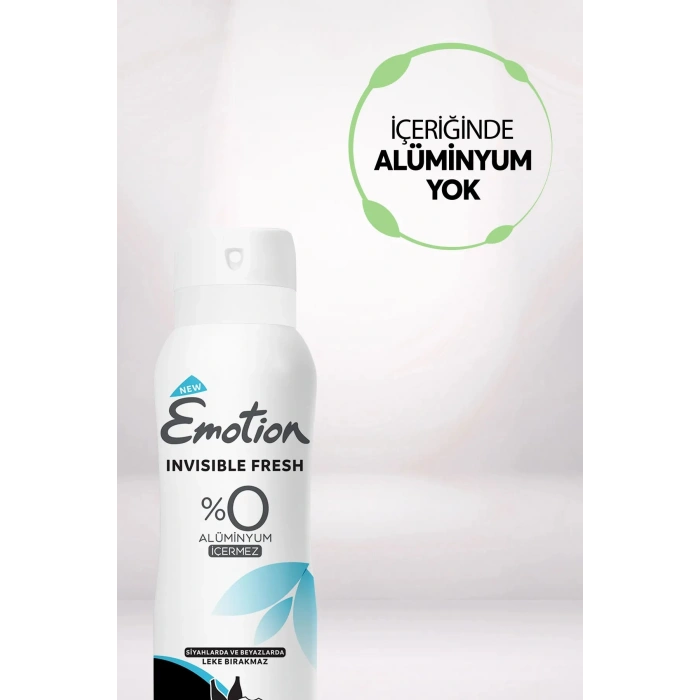 3 Adet Emotion Invisible Fresh Black & White Kadın Deodorant 150ml Vegan, Leke Bırakmaz