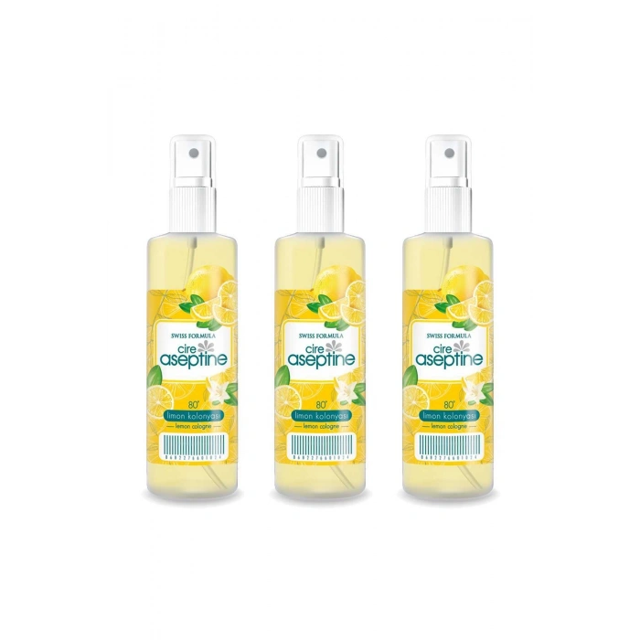 3 Adet Limon Kolonyası  Ev Ofis Pratik Kullanım Sprey 100ml
