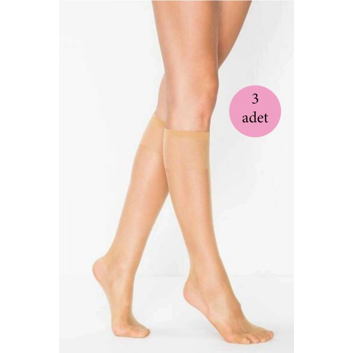 3 Adet Süper Ince 15 den Mat Pantolon Çorabı Ten