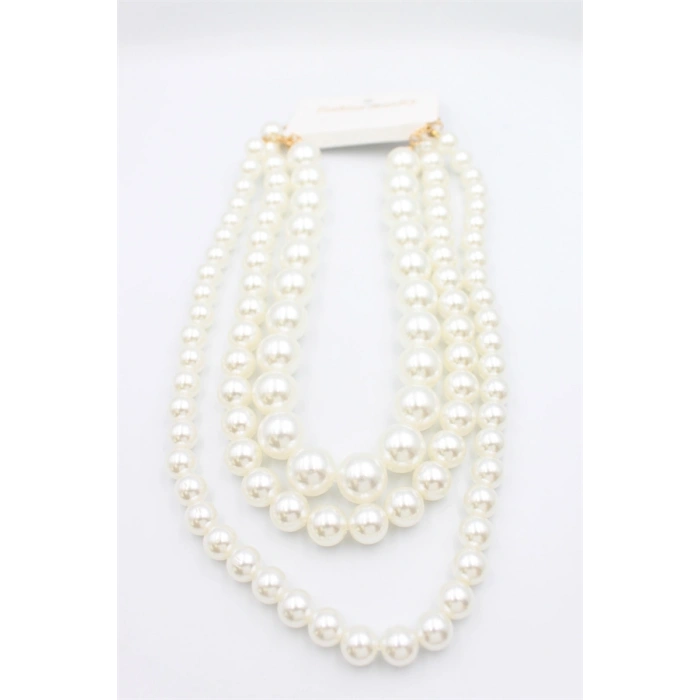 3lü İnci Set Kolye - Beyaz