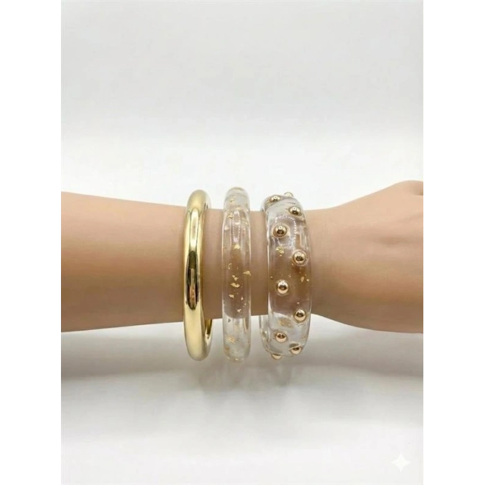 3Lü Set Bilezik - Şeffaf