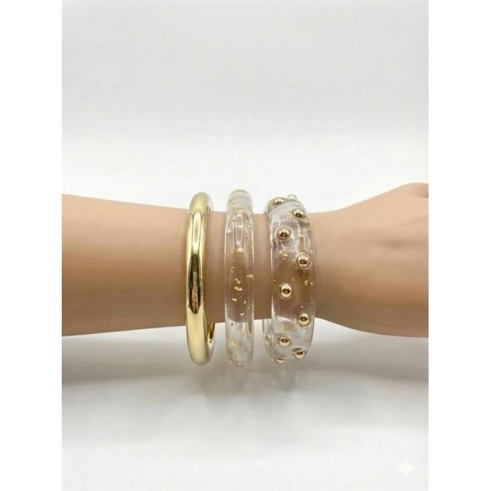 3Lü Set Bilezik - Şeffaf