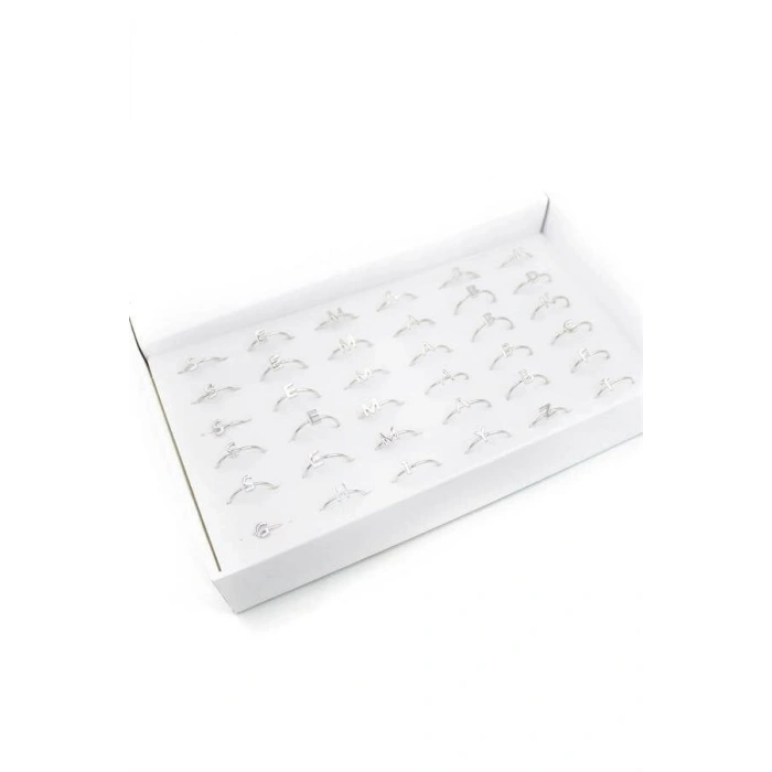 36lı Harf Yüzük - Gümüş