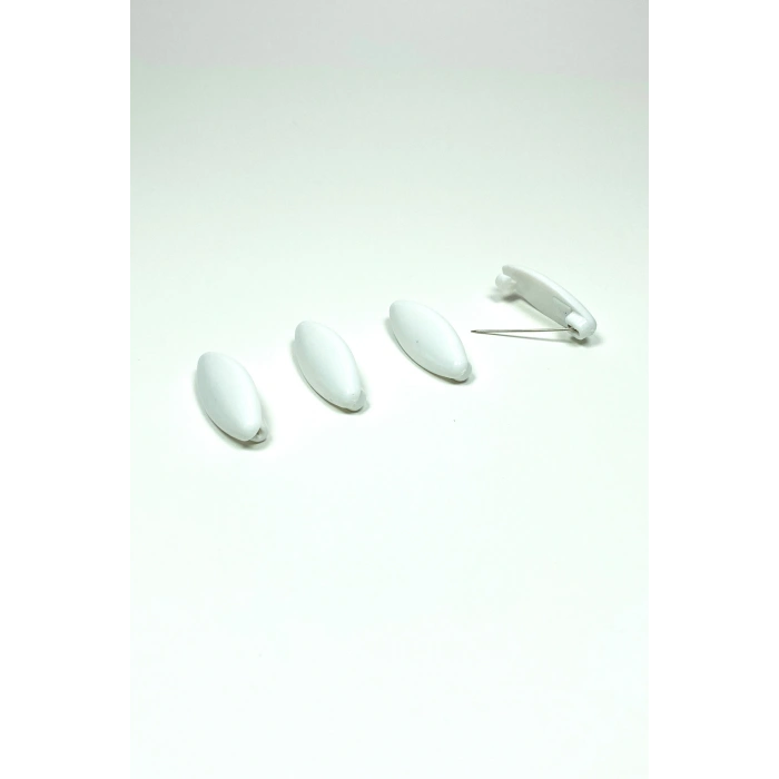 4 Adet Plastik Çengelli Eşarp Ve Şal İğnesi Beyaz 4 cm