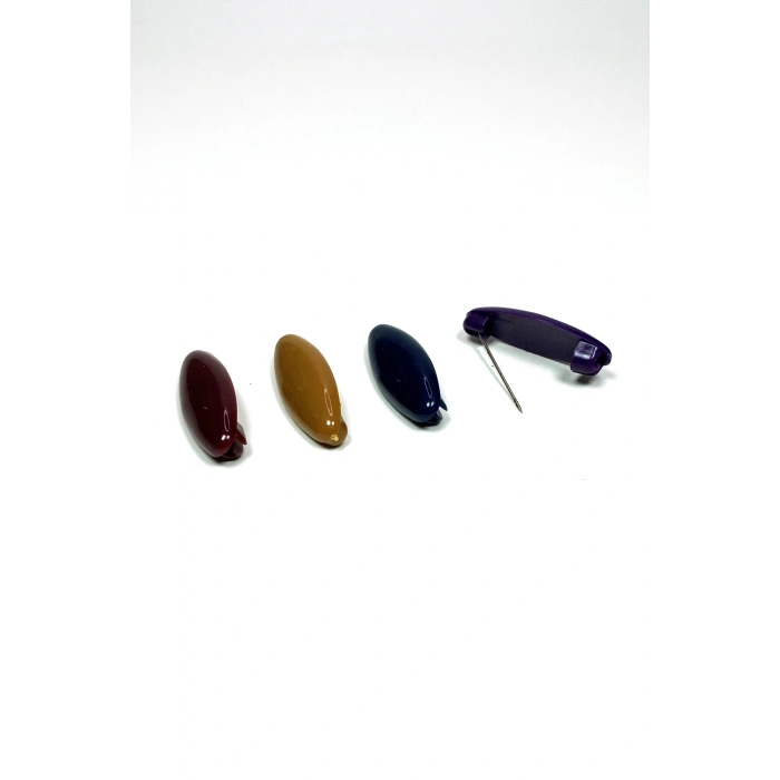 4 Adet Plastik Çengelli Eşarp Ve Şal İğnesi Karışık Renkler 4 cm