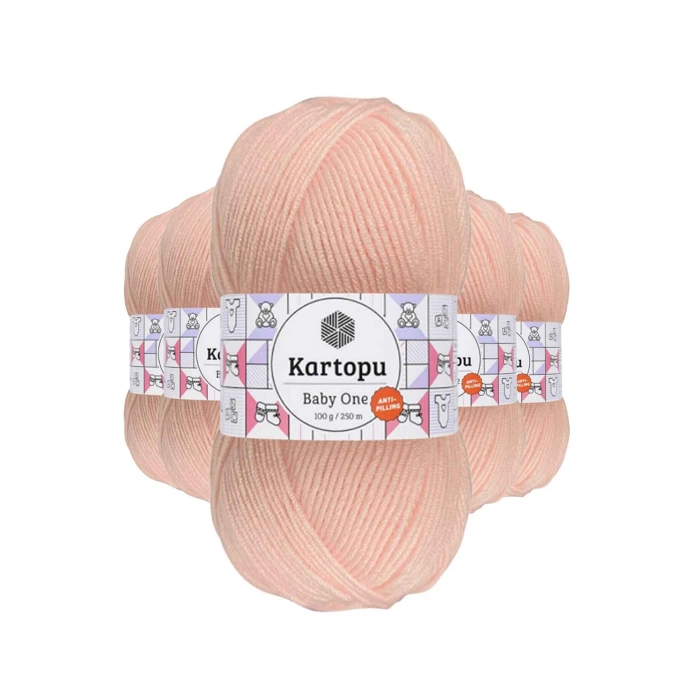 5 Adet Baby One Tüylenmeyen El Örgü İpi Yünü Pembe K699