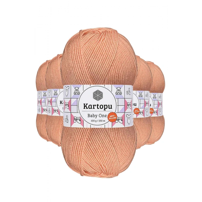 5 Adet Baby One Tüylenmeyen El Örgü İpi Yünü Yavruağzı K253