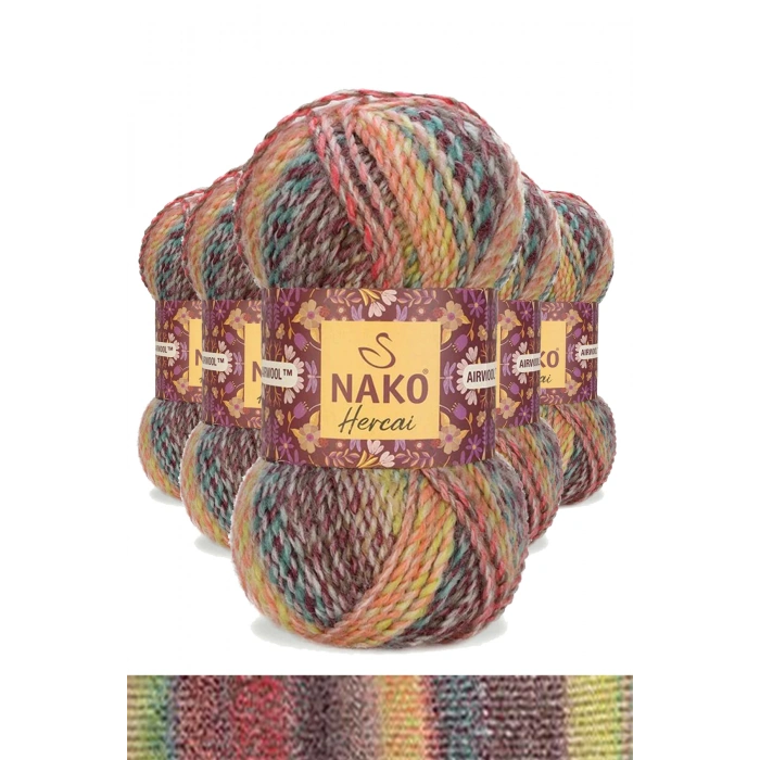 5 Adet Hercai Ebruli Hırka Kazak Atkı Bere El Örgü İpi Yünü 28030