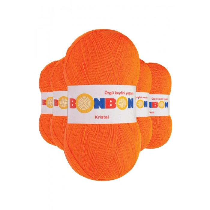 5 Adet Kristal El Örgü Lif İpi Turuncu 98215