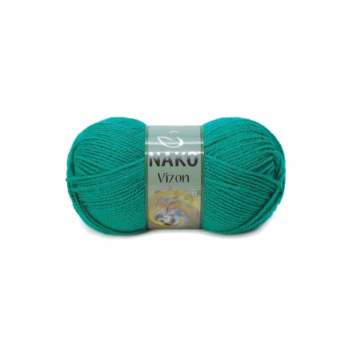 5 Adet Vizon Premium Akrilik El Örgü İpi Yünü Renk No:181 Ördek Başı Yeşil