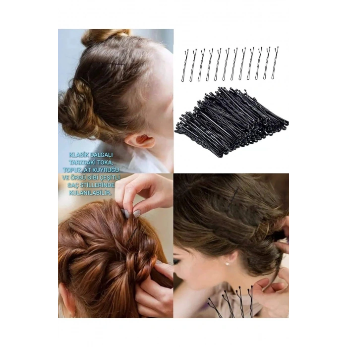 50 Adet Siyah Tel Toka 1.inci Kalite Çelik Tek Toka Black