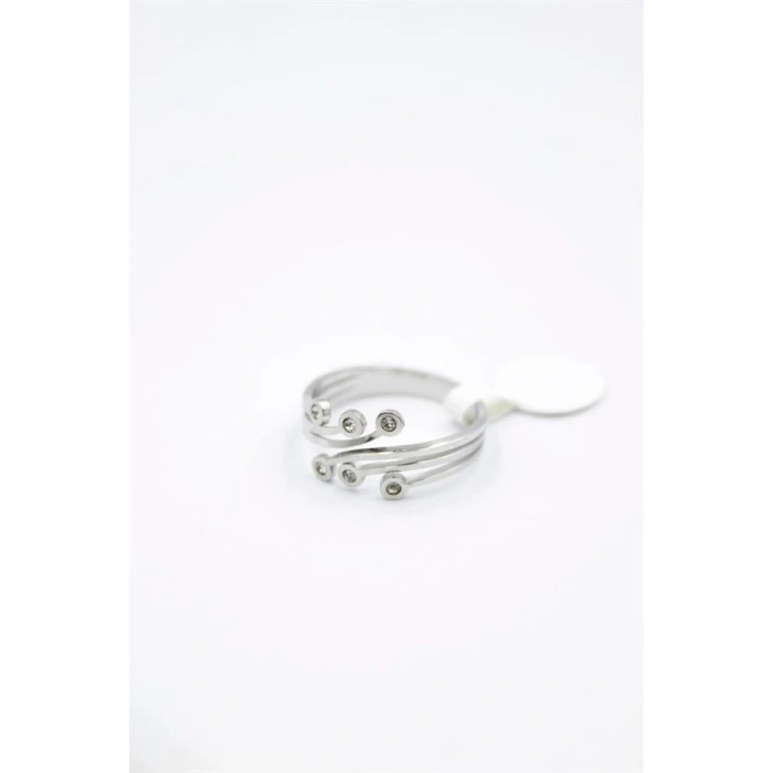 6lı Taşlı Salyangoz Yüzük - Gümüş