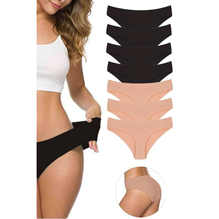 7 Adet Kadın Dikişsiz Lazer Kesim Esnek İz yapmayan Külot S2