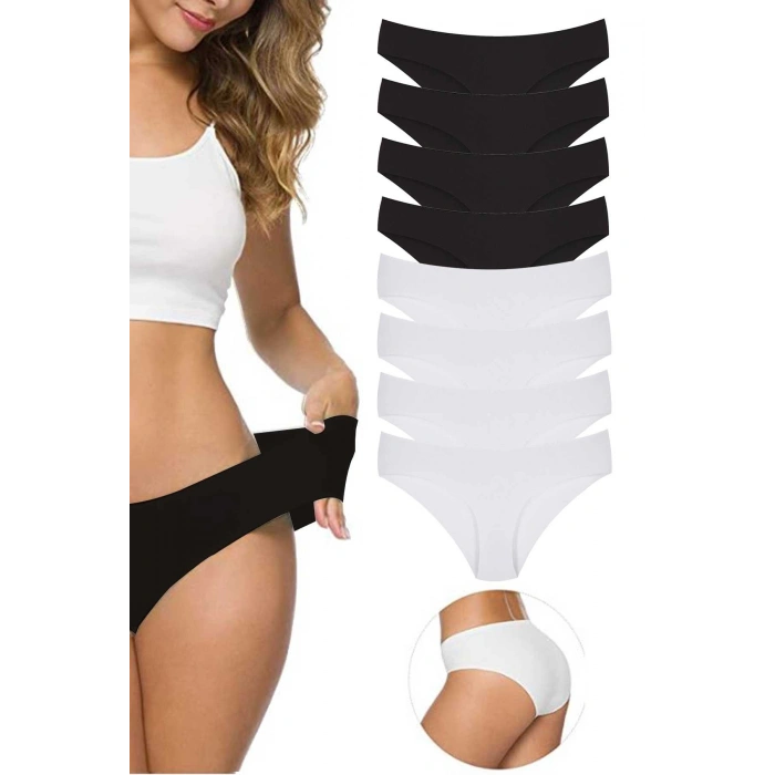 8 Adet Kadın Dikişsiz Lazer Kesim Esnek İz yapmayan Külot S1