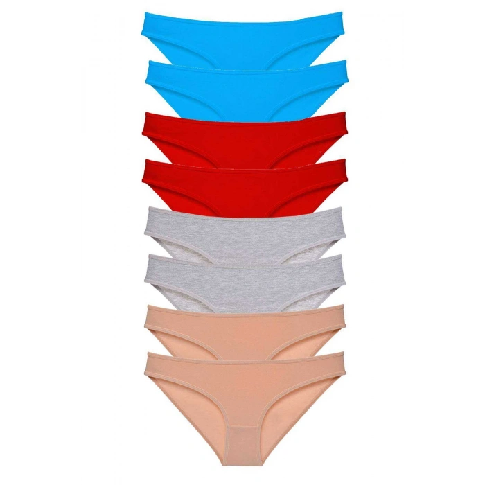 8 adet Süper Eko Set Likralı Kadın Slip Külot 534