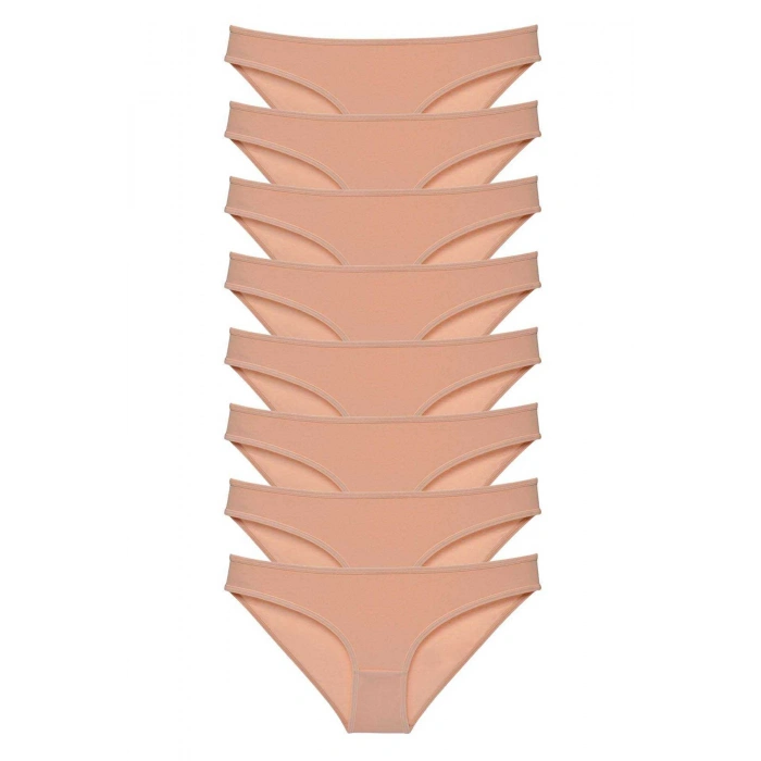 8 adet Süper Eko Set Likralı Kadın Slip Külot Ten