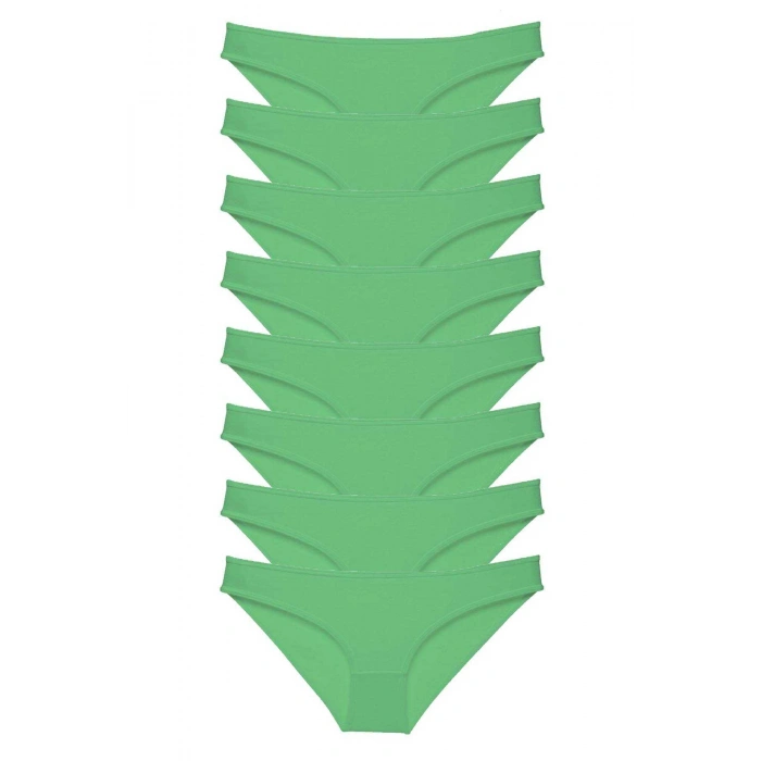 8 adet Süper Eko Set Likralı Kadın Slip Külot Yeşil