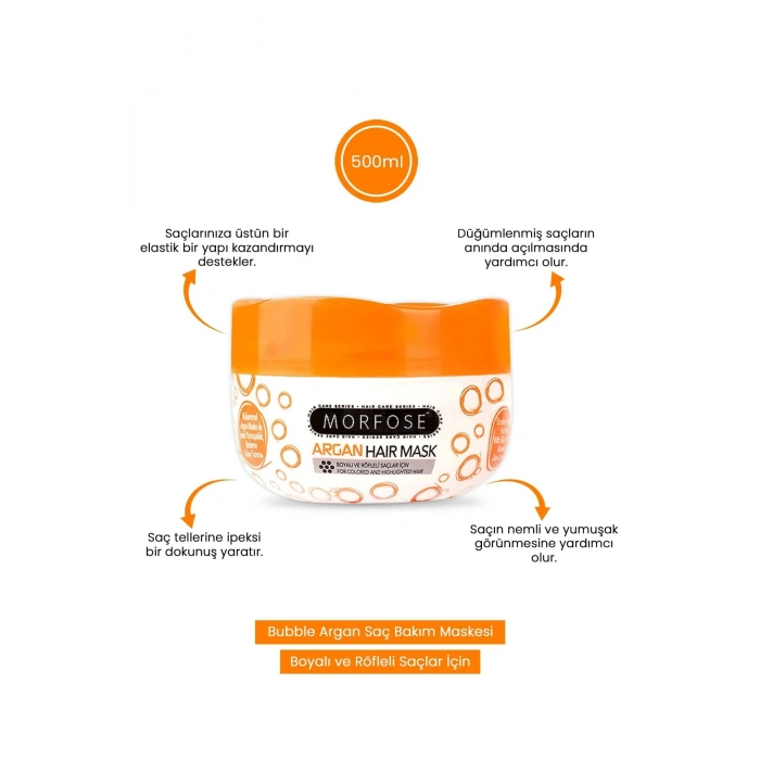 Argan Saç Maskesi 500 ML - Boyalı ve Röfleli Saçlar - mrfs