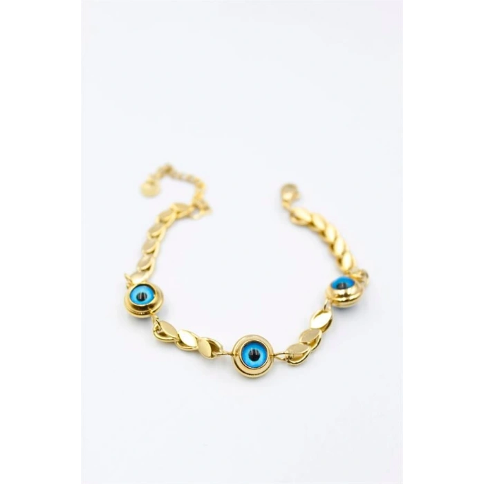 Arpa Zincirli Nazar Bileklik - Altın