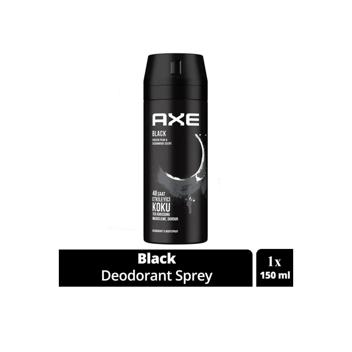 Axe Erkek Deodorant & Bodyspray Black 48 Saat Etkileyici Koku Vücut Spreyi 150 ml