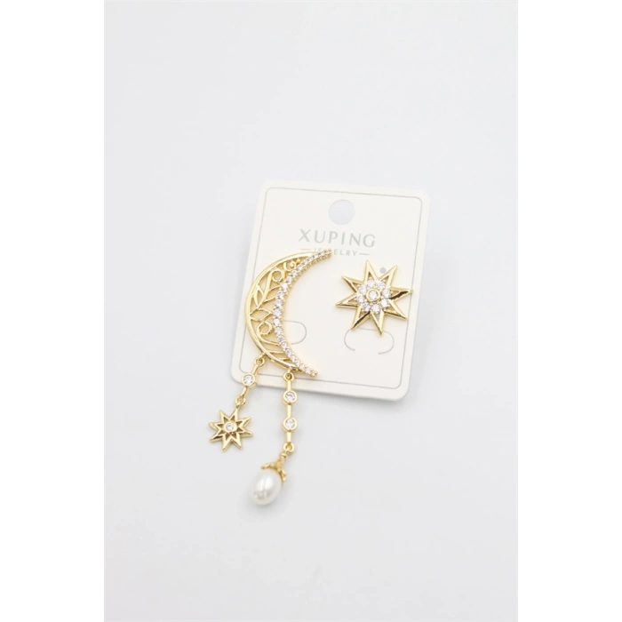 Ay Yıldız Küpe - Altın