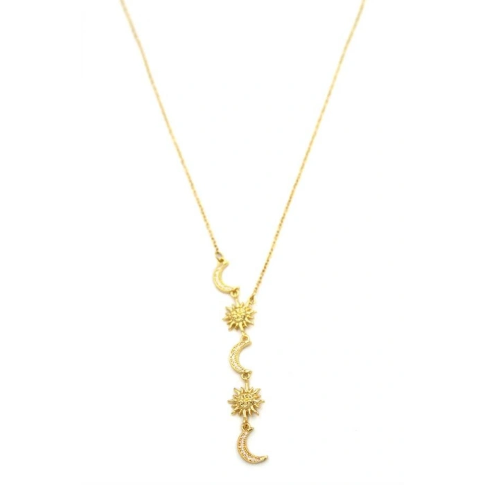 Ay Yıldız Y Kolye - Altın