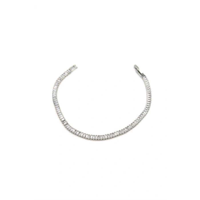 Baget Taşlı Bileklik - Gümüş