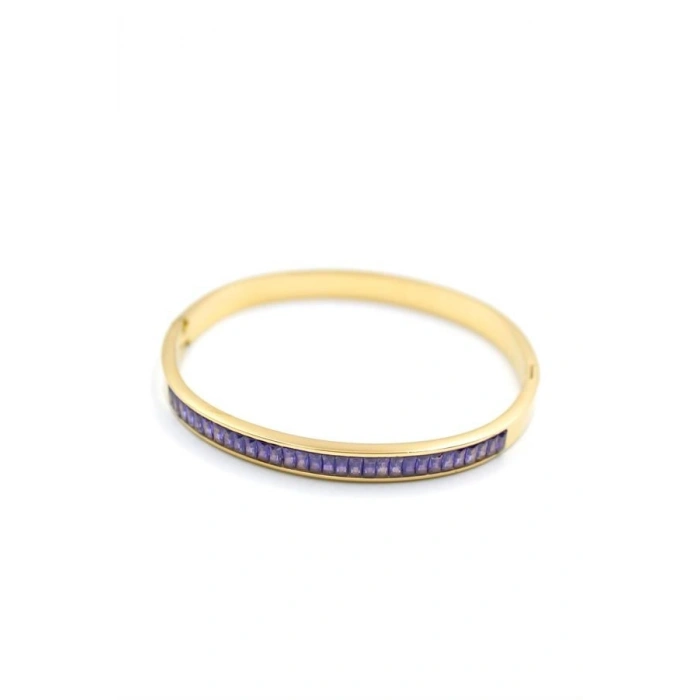 Baget Taşlı Bilezik - Mor