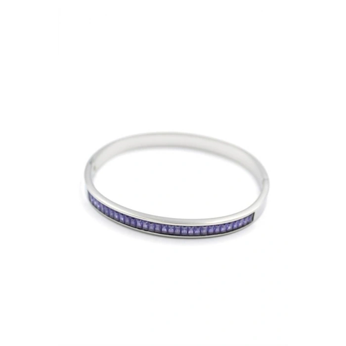 Baget Taşlı Bilezik - Mor