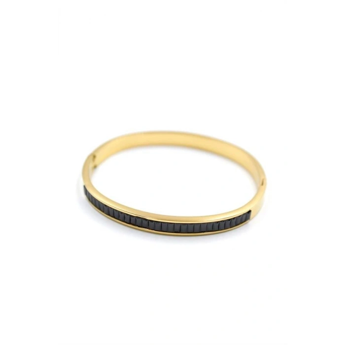 Baget Taşlı Bilezik - Siyah