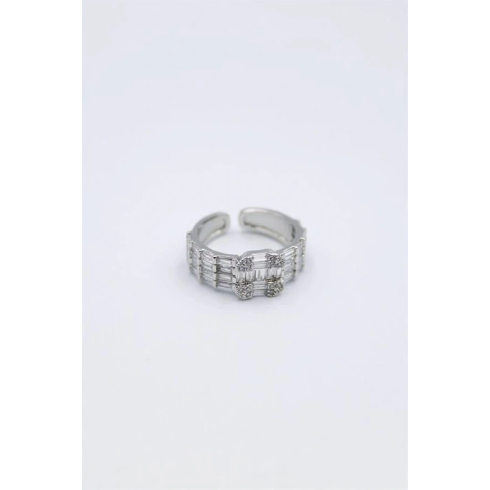 Baget Taşlı Yüzük - Gümüş