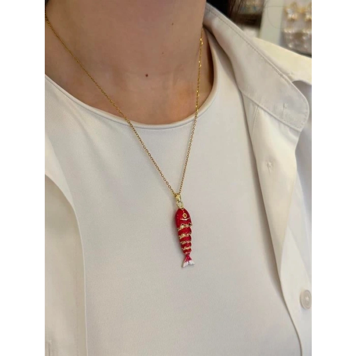 Balık Kolye - Kırmızı