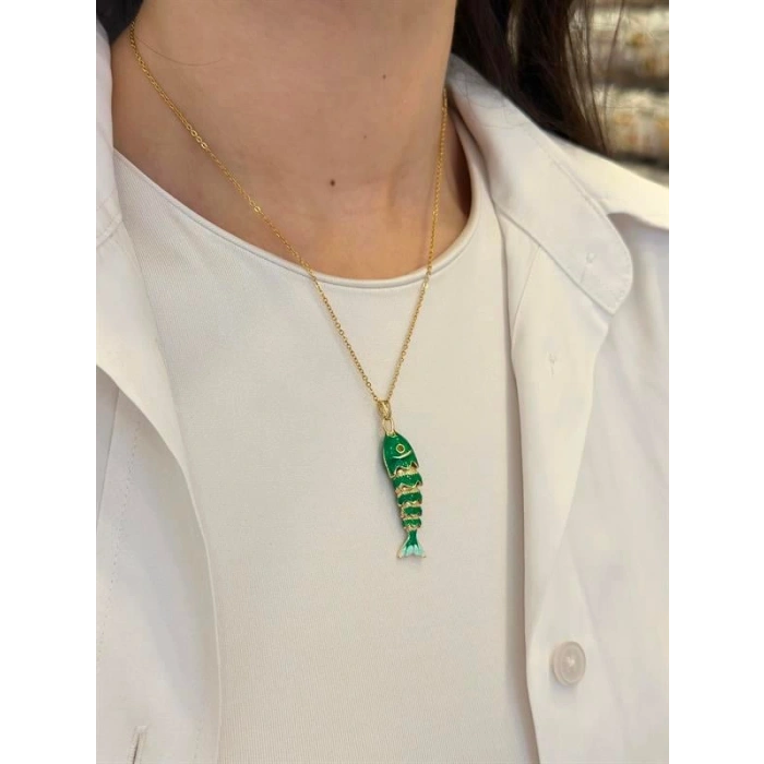 Balık Kolye - Yeşil