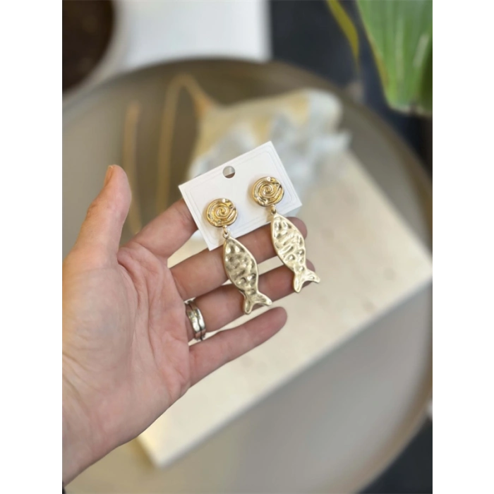 Balık Küpe - Altın