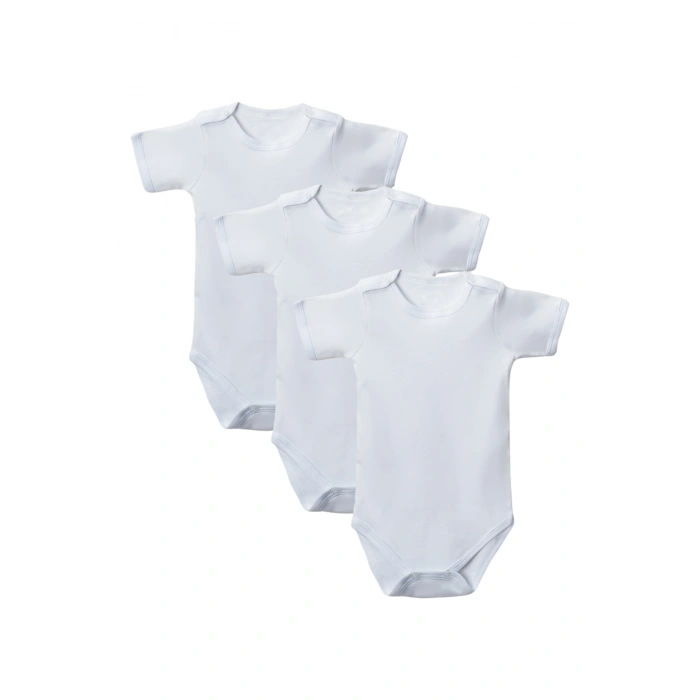 Beyaz Yarım Kol Body Zıbın 7-12 YAŞ Çocuklar İçin (3 ADET) Alttan Çıtçıtlı Özel Gereksinimli