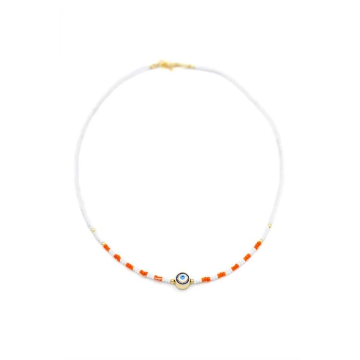 Boncuk Göz Kolye - Beyaz