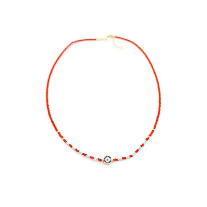 Boncuk Göz Kolye - Kırmızı