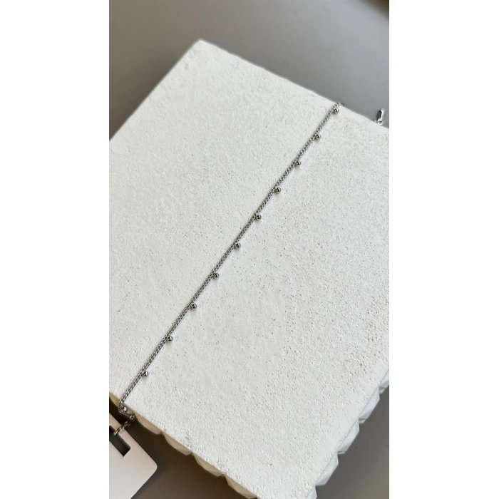 Boncuklu Yıldız Bileklik - Gümüş