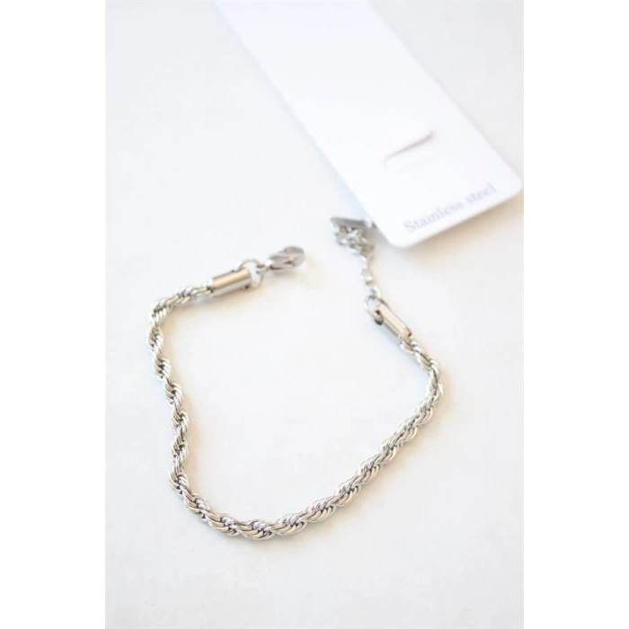 Burgu Çelik Bileklik 3mm - Gümüş
